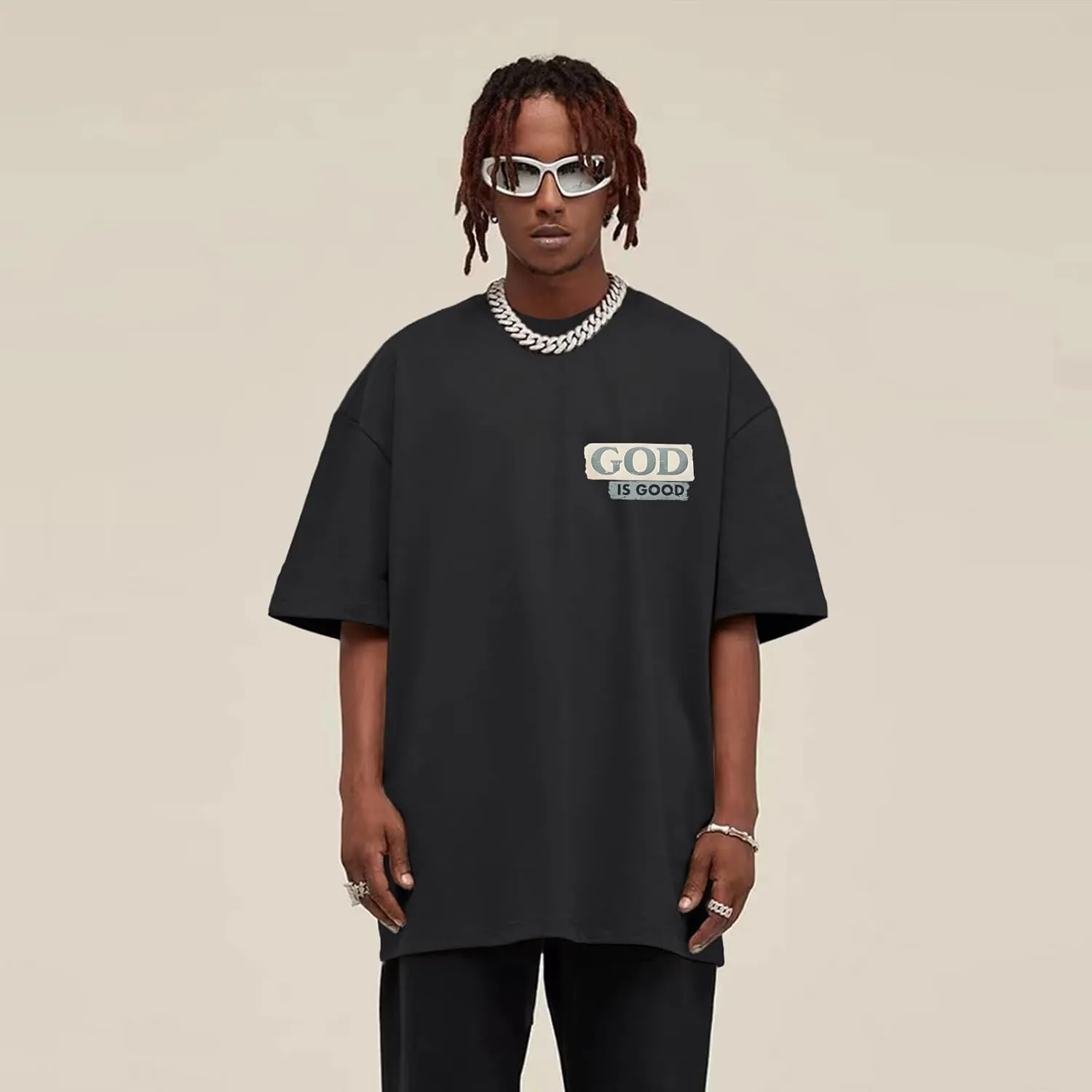 God is Good Christian Shirts for Men Hawaiian Beach Graphic Tees Shirt Oversized Faith Tshirt Summer Baggy Clothes