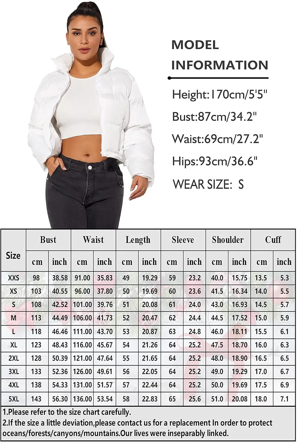 Hujoin Women's Crop Short Jacket Cropped Puffer Fashion Jackets for Women Warm Winter Lightweight Coat