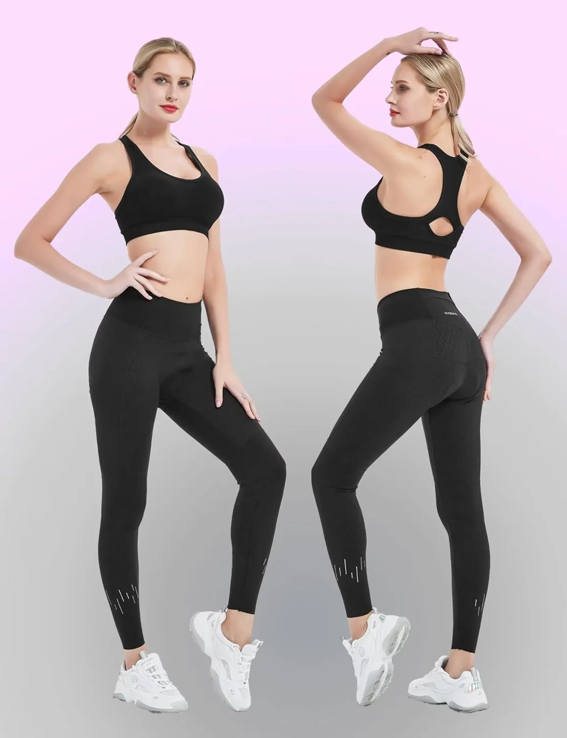 INBIKE Bike Pants for Women, High Waist 3D Padded Cycling Capris, Breathable Quick Dry Bike Tights, Bicycle Trousers Leggings