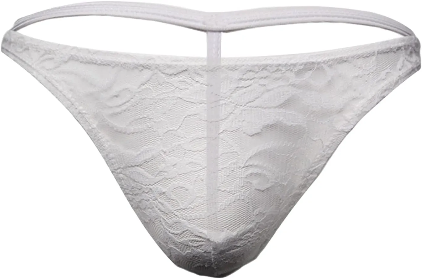 JEsilunmaMY Mens Lace Bikini Briefs Low Rise See Through Sissy Panties Underwear Backless Breathable Sheer T-Back Underpants