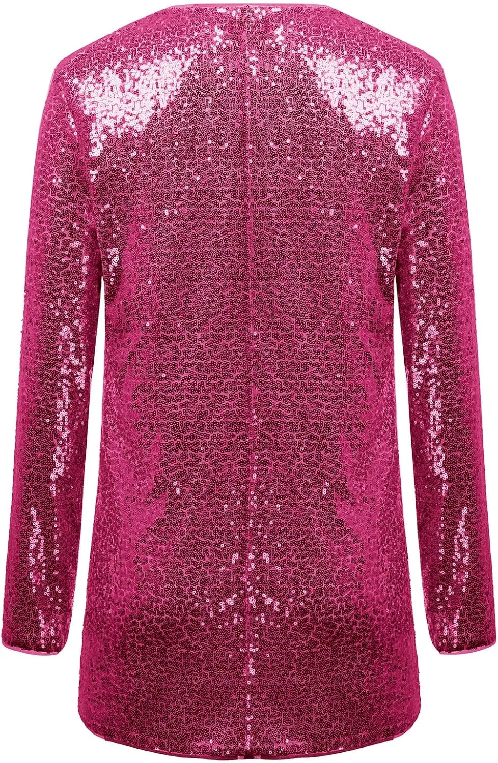 KANCY KOLE Women's Sequin Jacket Open Front Sparkly Jacket Blazer Casual Long Sleeve Cardigan Coat S-XXL