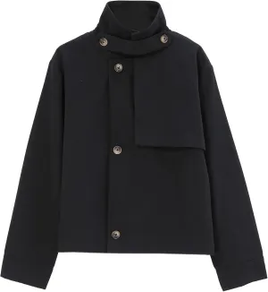 Kids Girls Outwear Jacket Hooded Lightweight Button Down Trench Coat Waterproof Active Windbreaker