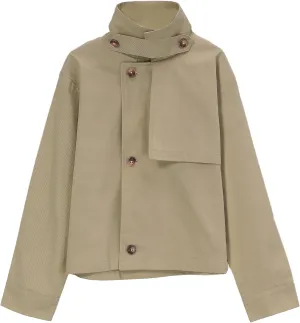 Kids Girls Outwear Jacket Hooded Lightweight Button Down Trench Coat Waterproof Active Windbreaker