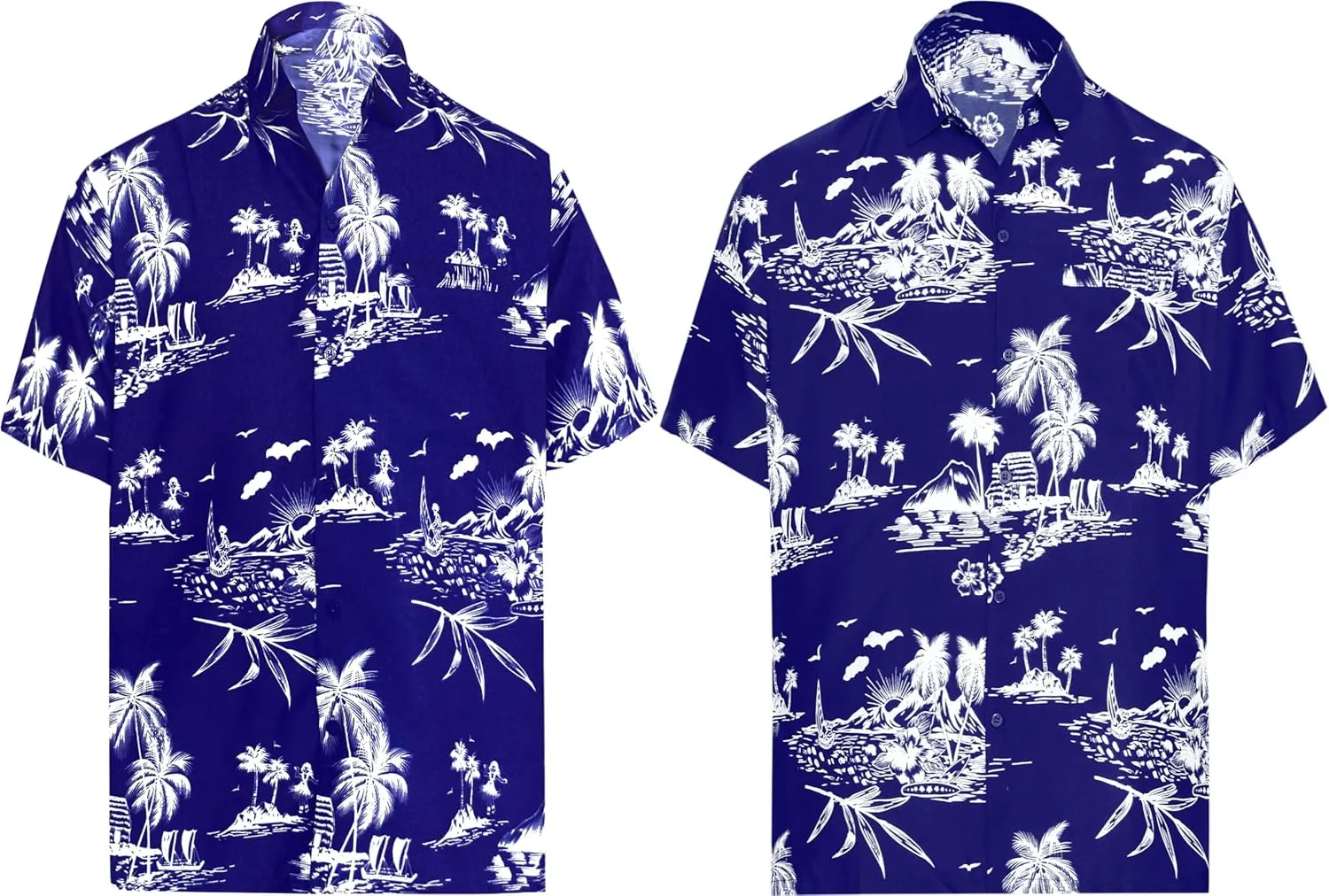 LA LEELA Men's Hawaii Shirt Button Down Cruise