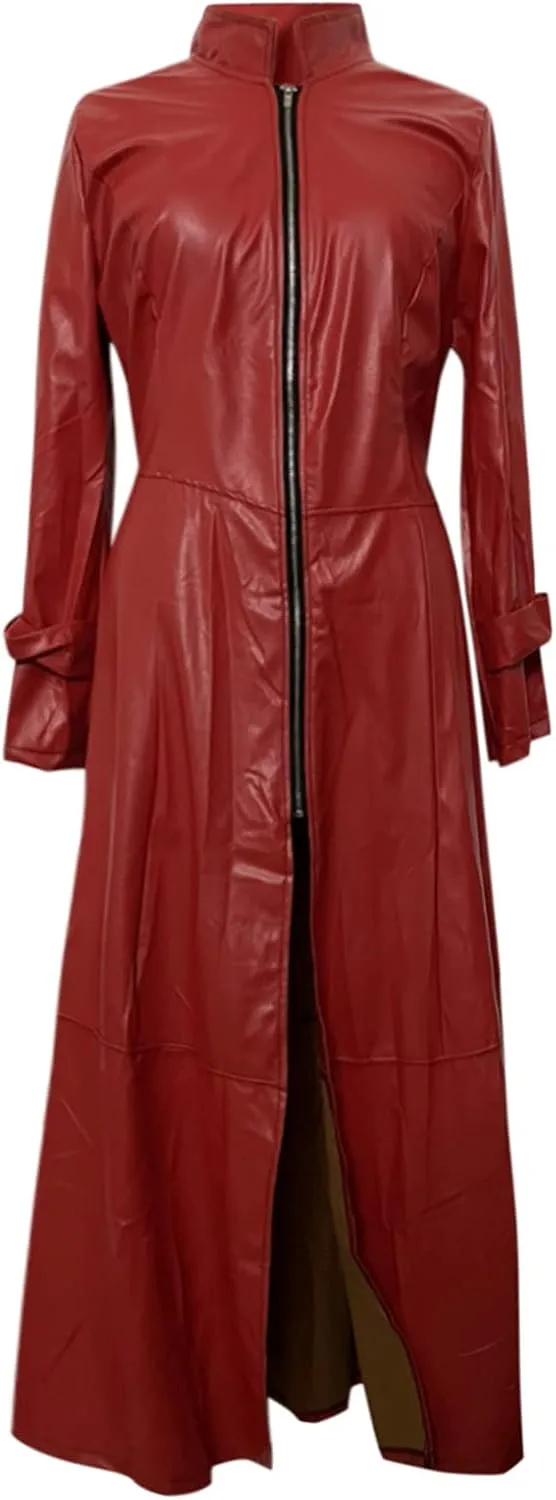 Leather Jacket Women Zip PU Long Trench Coats Long Sleeve Jackets Dress Motorcycle Faux Leather Going Out Outfits
