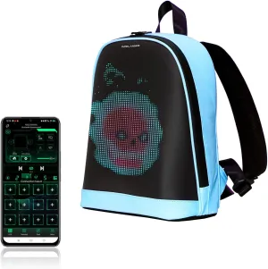 LED Backpack, Small Laptop Backpack with Programmable Screen Small Smart Dynamic Fashion Shoulder Bag for Women Daily Use Cycling Travel Daypack App Control, 12 inch (blue)