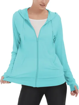 LETAOTAO Womens' Lightweight Zip Up Hoodies Stretch Thin Summer Jackets For Women