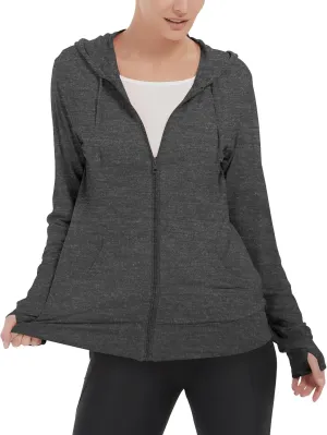 LETAOTAO Womens' Lightweight Zip Up Hoodies Stretch Thin Summer Jackets For Women