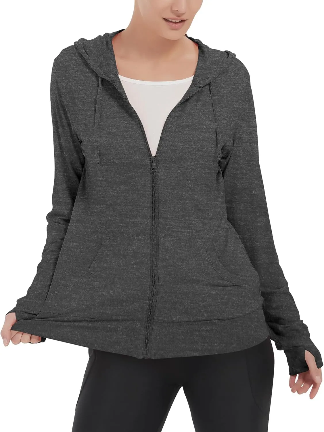 LETAOTAO Womens' Lightweight Zip Up Hoodies Stretch Thin Summer Jackets For Women