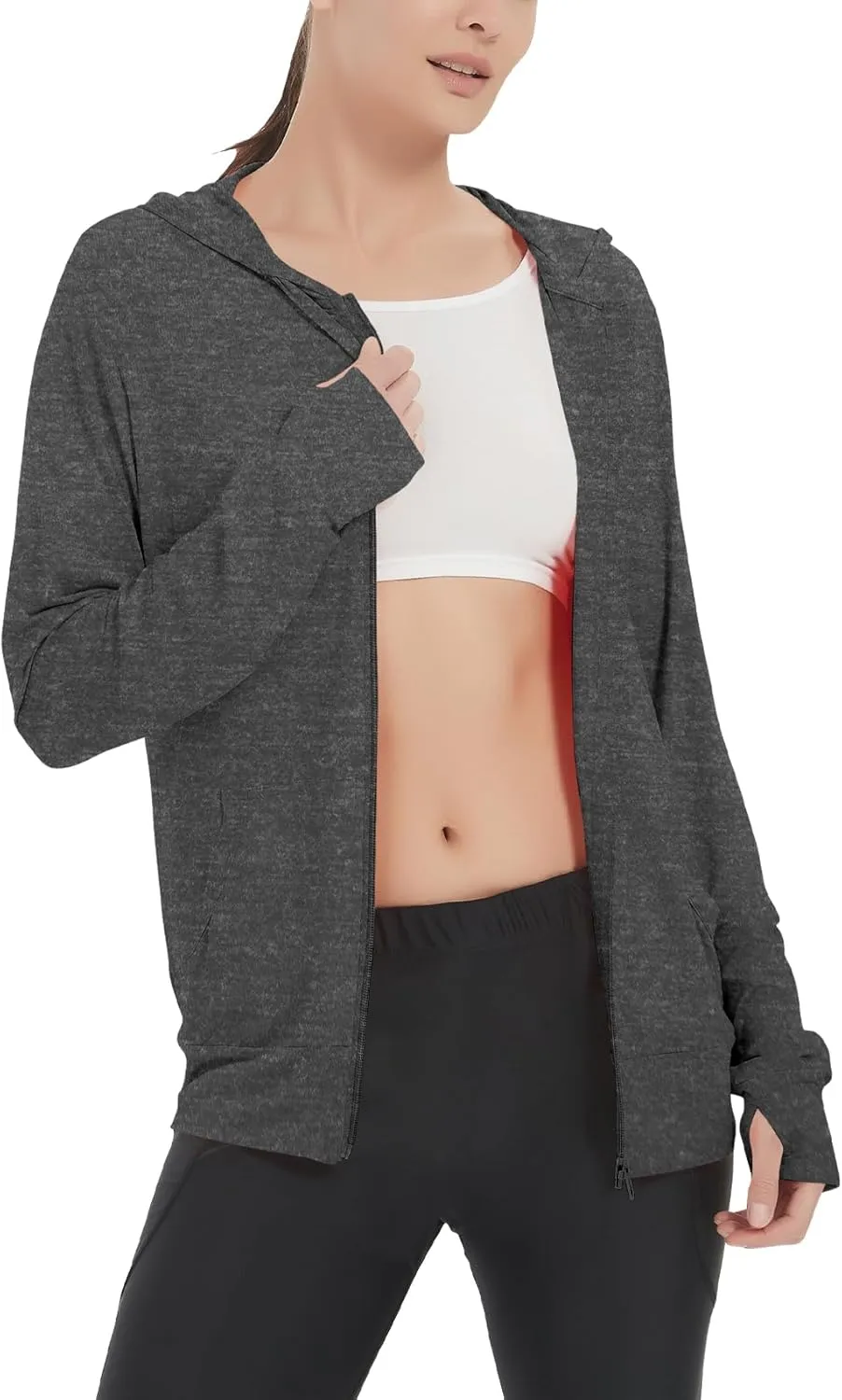LETAOTAO Womens' Lightweight Zip Up Hoodies Stretch Thin Summer Jackets For Women