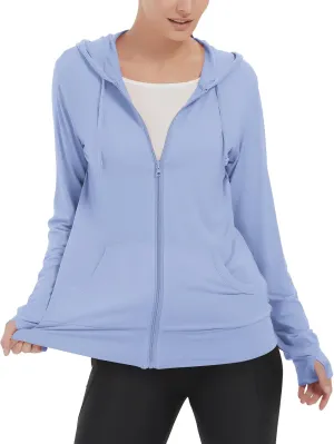 LETAOTAO Womens' Lightweight Zip Up Hoodies Stretch Thin Summer Jackets For Women