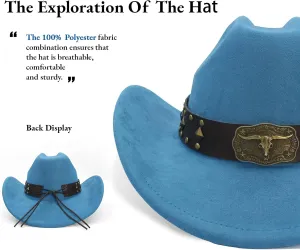 LIDHAY Cowboy Hat for Women Men with Shapeable Wide Brim Western Suede Hat for Cowboys and Cowgirls