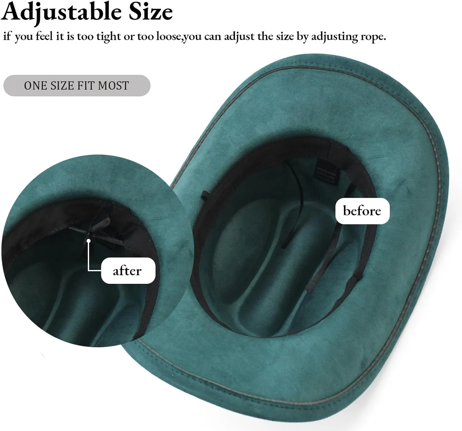 LIDHAY Cowboy Hat for Women Men with Shapeable Wide Brim Western Suede Hat for Cowboys and Cowgirls