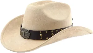 LIDHAY Cowboy Hat for Women Men with Shapeable Wide Brim Western Suede Hat for Cowboys and Cowgirls