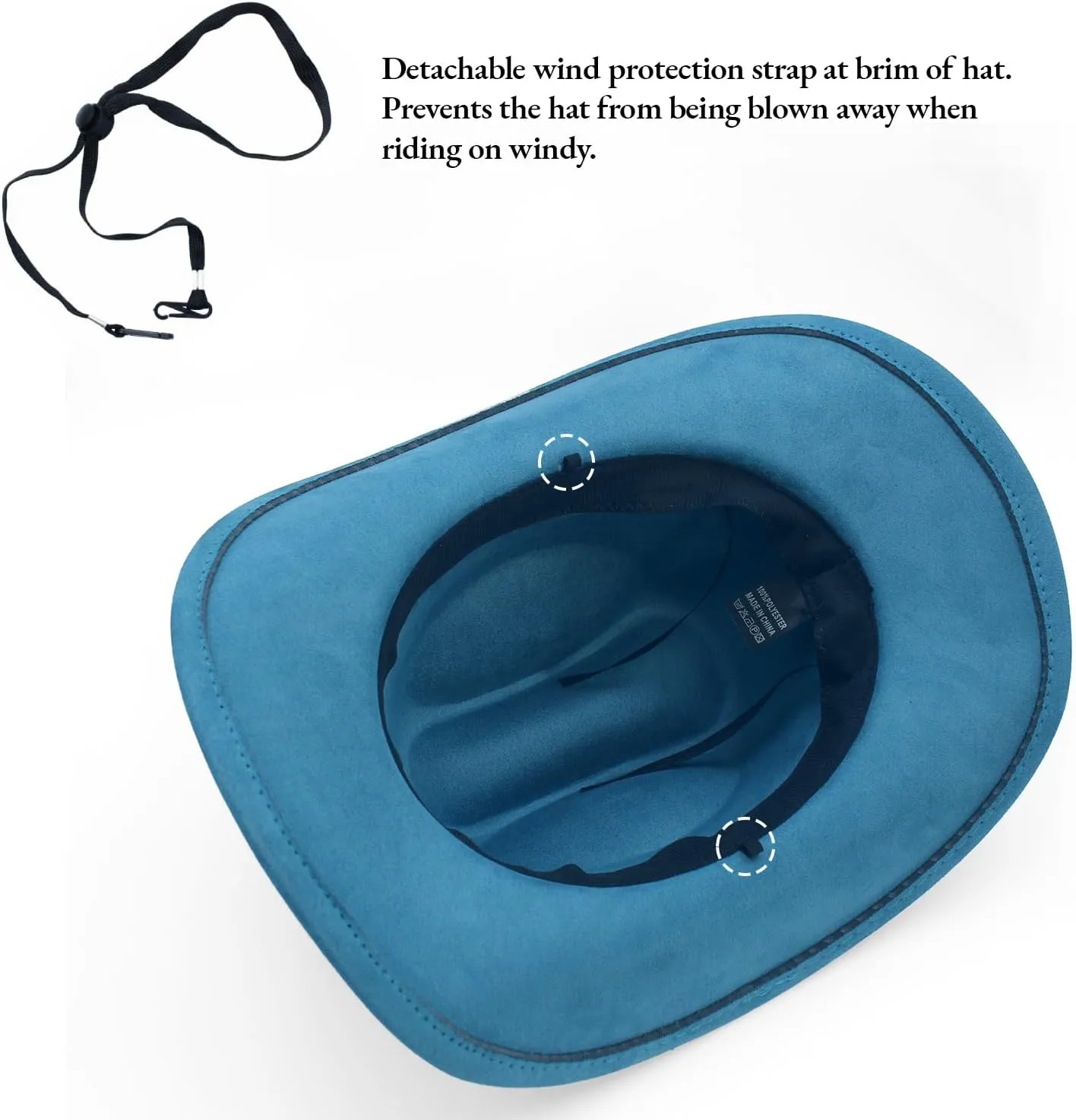 LIDHAY Cowboy Hat for Women Men with Shapeable Wide Brim Western Suede Hat for Cowboys and Cowgirls