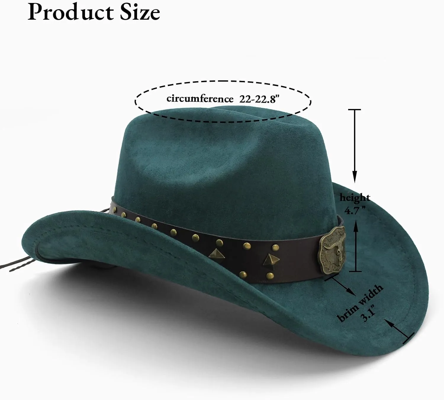 LIDHAY Cowboy Hat for Women Men with Shapeable Wide Brim Western Suede Hat for Cowboys and Cowgirls