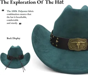LIDHAY Cowboy Hat for Women Men with Shapeable Wide Brim Western Suede Hat for Cowboys and Cowgirls