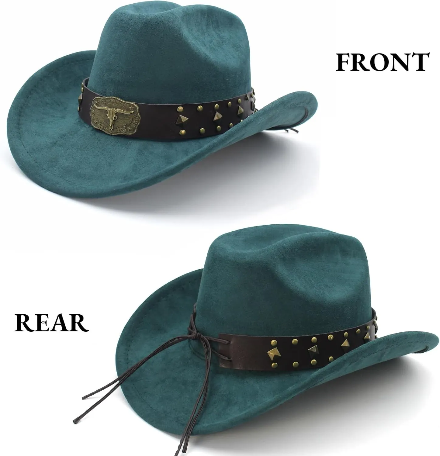LIDHAY Cowboy Hat for Women Men with Shapeable Wide Brim Western Suede Hat for Cowboys and Cowgirls
