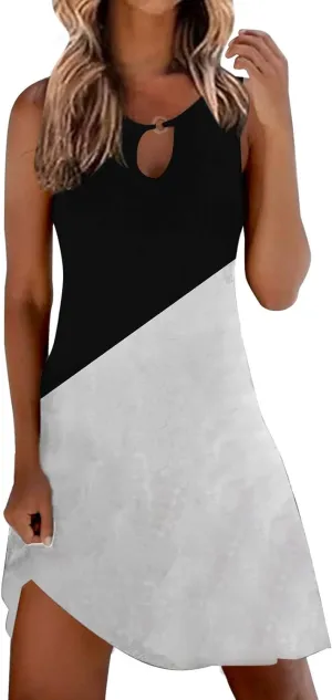 Long Sundresdes for Women Sun Dresses for Women 2025 Vacation Beach Casual Summer Sundresses Sleeveless Tank Short