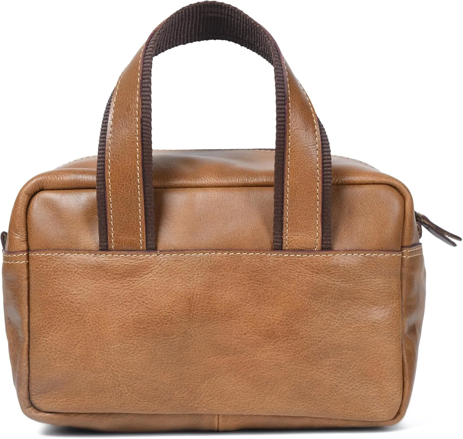 Luxurious Full-Grain Leather Toiletry Bag with Magnetic Snaps - Spacious 10X6X5.5 Travel Organizer for Men & Women with Reinforced Stitching and Sturdy Interior Lining