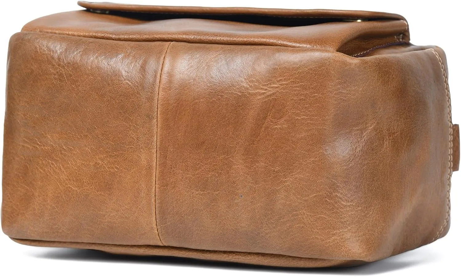 Luxurious Full-Grain Leather Toiletry Bag with Magnetic Snaps - Spacious 10X6X5.5 Travel Organizer for Men & Women with Reinforced Stitching and Sturdy Interior Lining