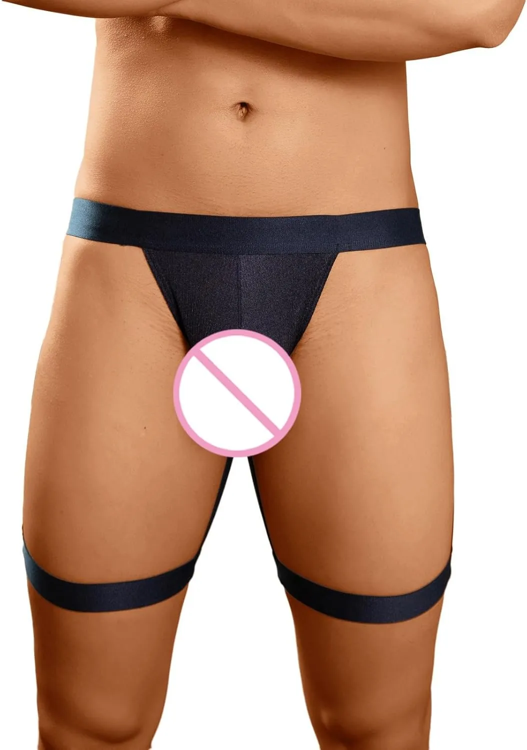 Men Sexy Thong Hollow Out Underwear G-String Leggings Supporter Leg Strap Thong Lingeire Lingerie