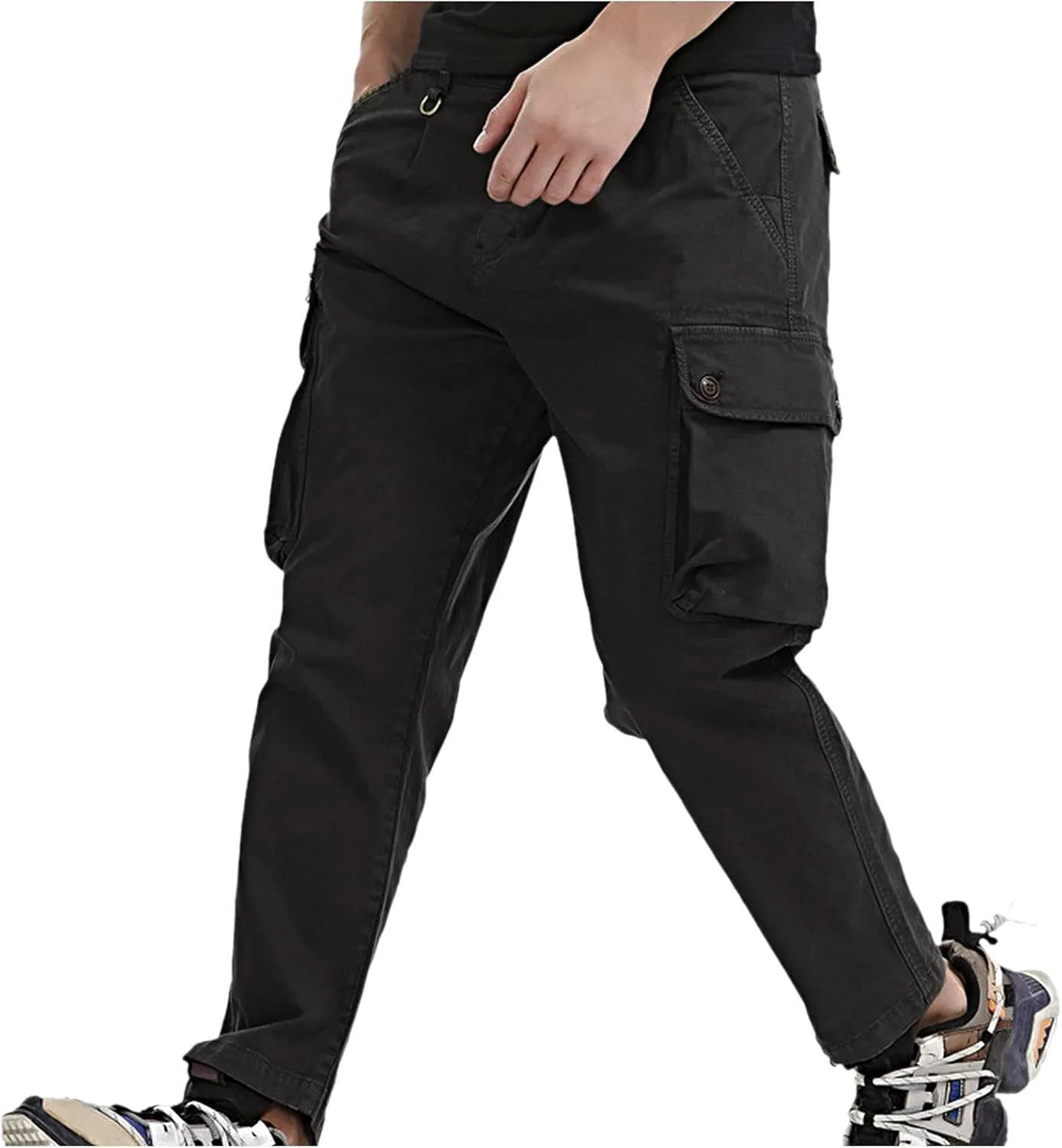Men's Causal Cargo Pants Solid Color Multi Pockets Trousers Hiking Joggers Outdoorwearing Pants with Pockets