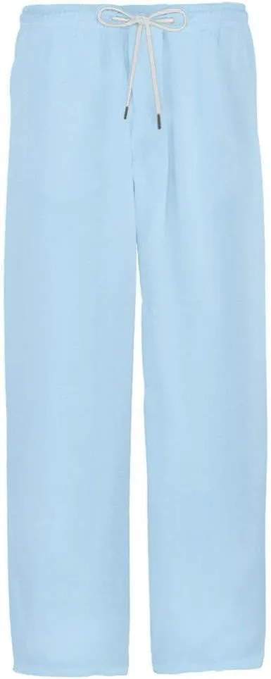 Mens Cotton Linen Pants Tall Casual Classic Summer Beach Pants Lightweight Breathable Flat Front Trouser with Pockets