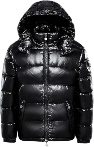 Men's Down Puffer Jacket Lightweight Winter Coats Warm Quilted Bubble Padded Hood Coat Waterproof Puffer Jacket