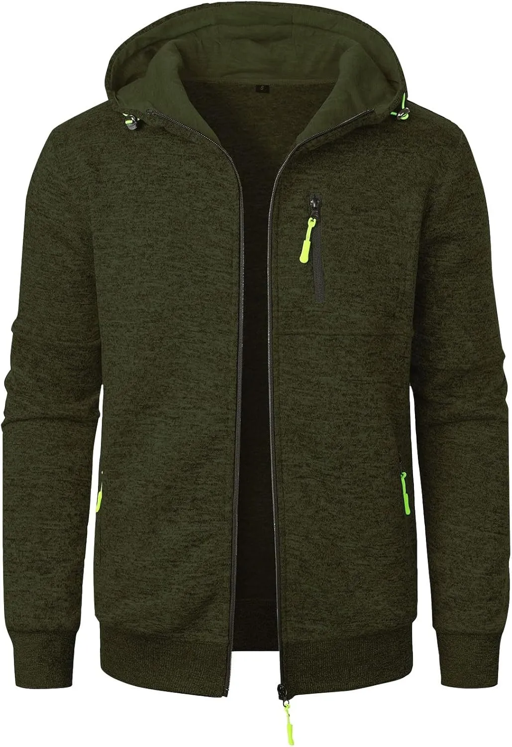 Mens Hoodies Casual Zip Up Hoodie with Pockets Long Sleeve Full-Zip Sweatshirt Fashion Jacket