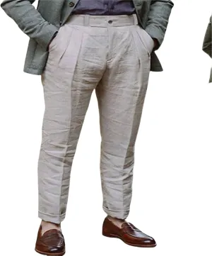Men's Summer Linen Pants Solid Color Breathable Trousers Lightweight Comfy Yoga Pants Outdoor Baggy Simple Trousers
