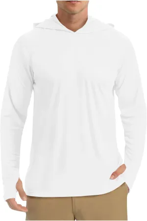 Men's Sunscreen Is Lightweight Breathable Solid Color Long Sleeve Hooded Blouse2024 Mens Big and Tall Clothes