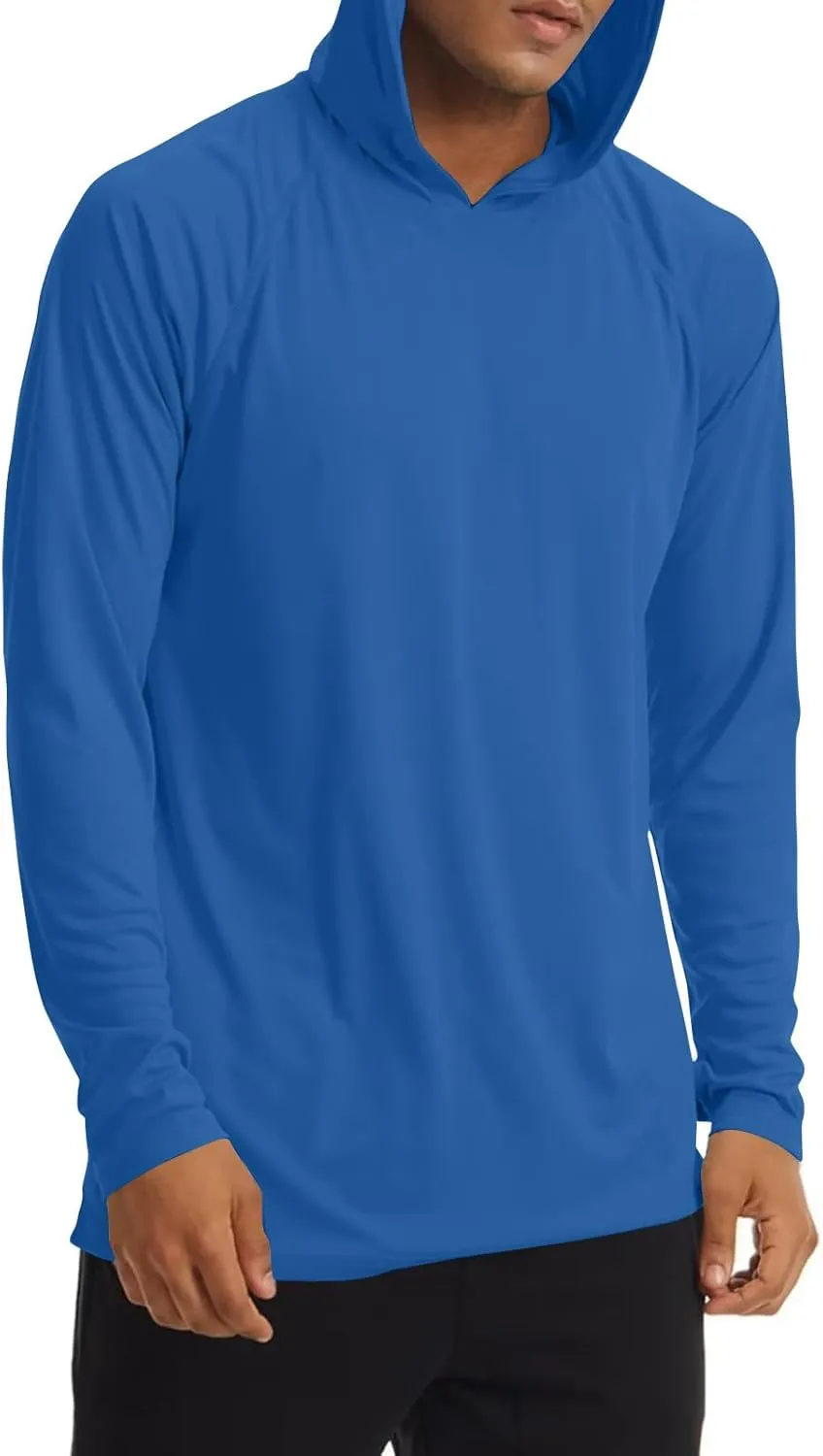 Men's Sunscreen Is Lightweight Breathable Solid Color Long Sleeve Hooded Blouse2024 Mens Big and Tall Clothes
