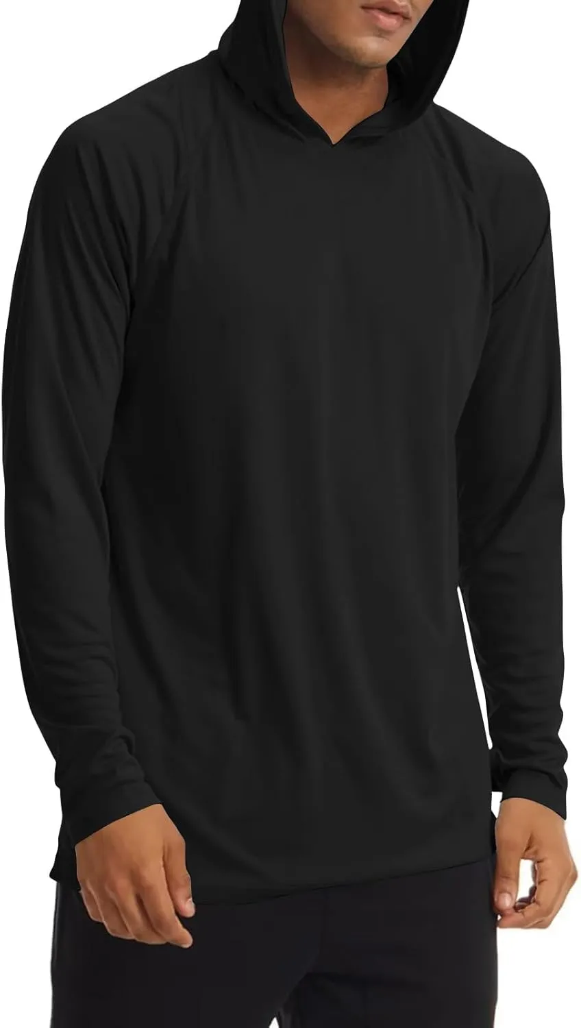 Men's Sunscreen Is Lightweight Breathable Solid Color Long Sleeve Hooded Blouse2024 Mens Big and Tall Clothes