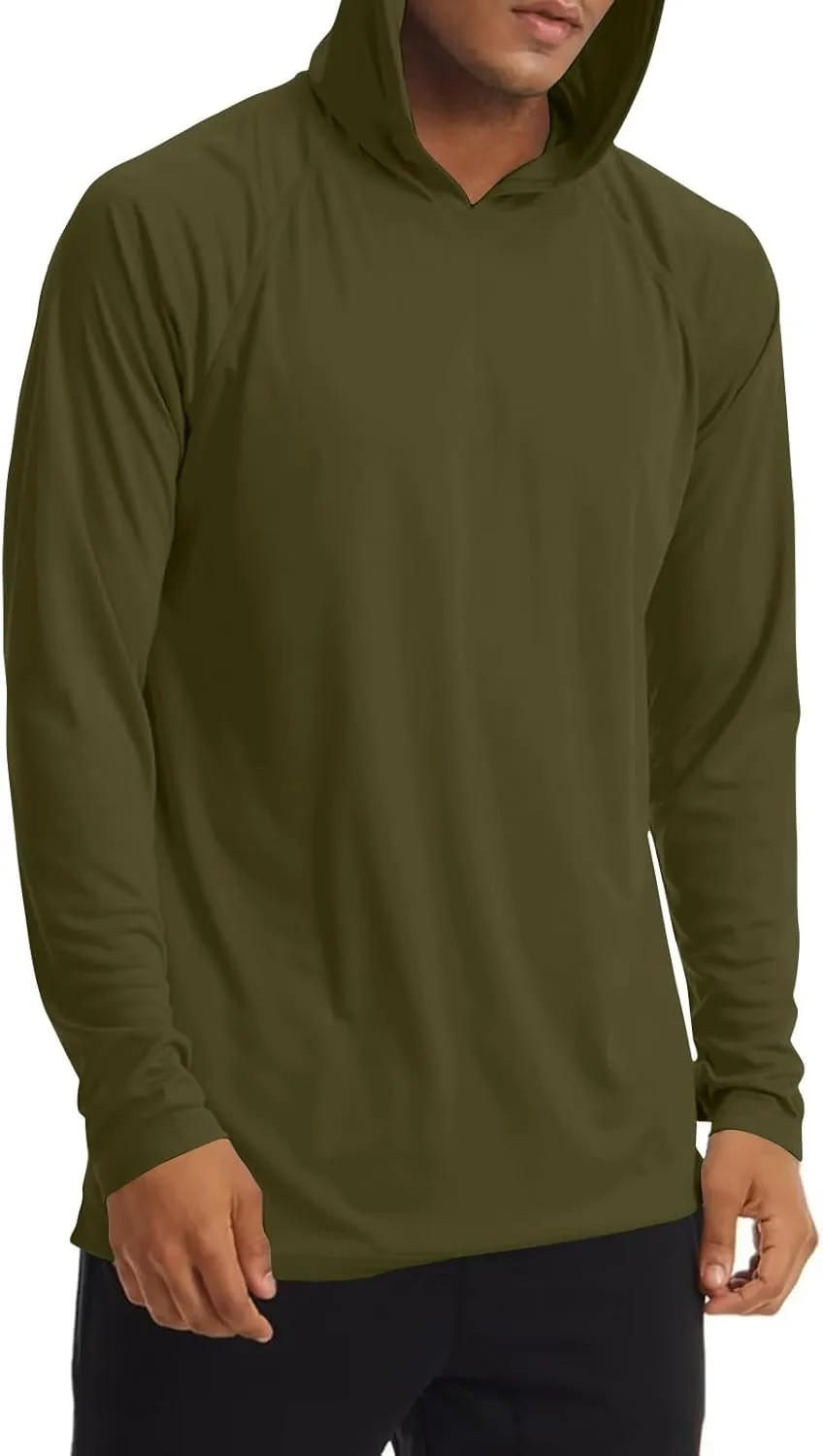 Men's Sunscreen Is Lightweight Breathable Solid Color Long Sleeve Hooded Blouse2024 Mens Big and Tall Clothes