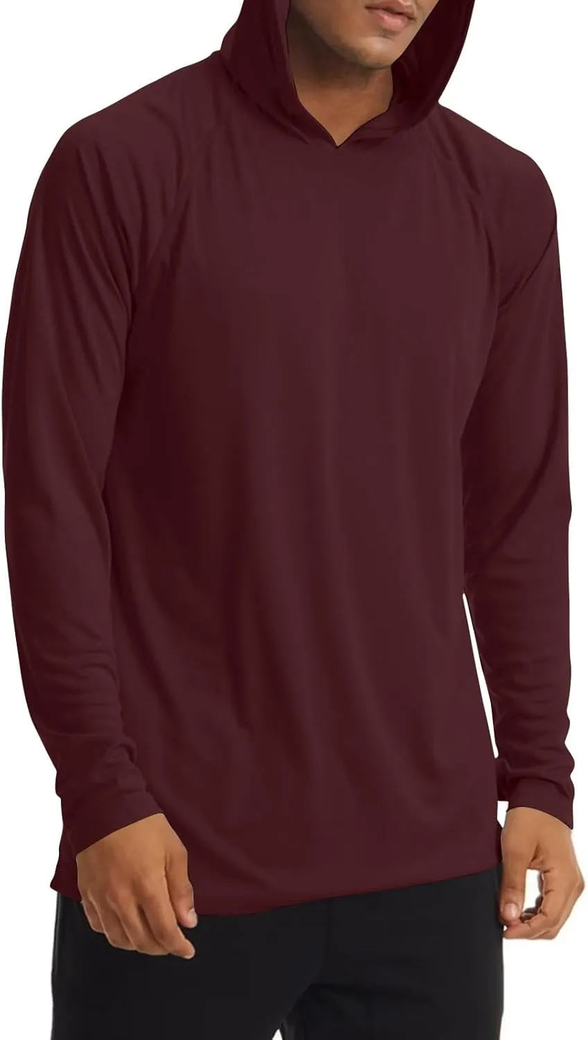 Men's Sunscreen Is Lightweight Breathable Solid Color Long Sleeve Hooded Blouse2024 Mens Big and Tall Clothes