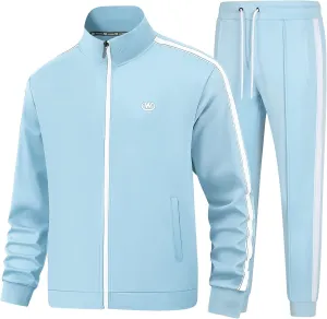 Men's Tracksuits Set Long Sleeve Causal Full Zip Running Sports Sweatsuit for Men 2 Piece Outfits