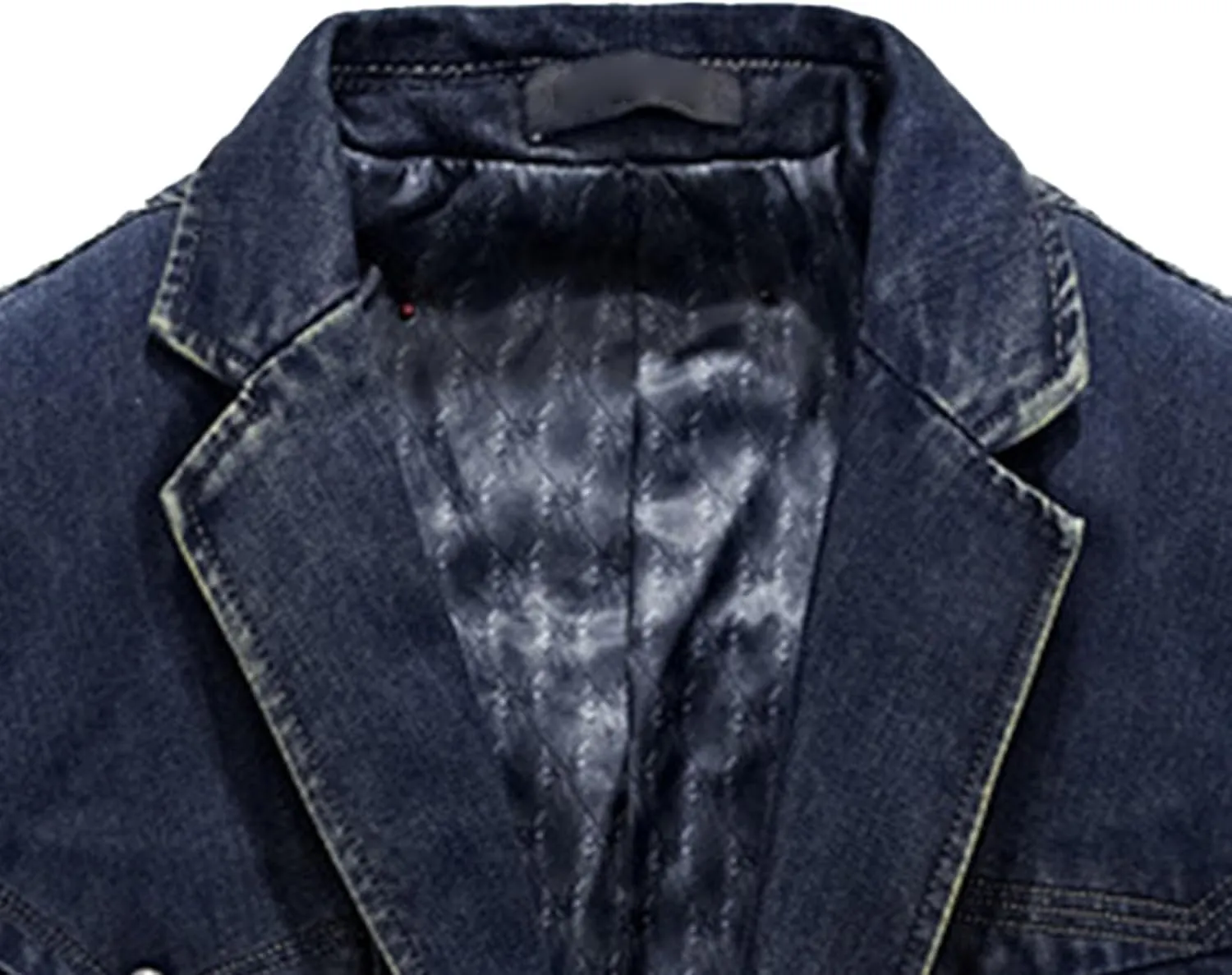 Mens Two Button Denim Suit Jacket Slim Fit Autumn Blazer Sport Coat Lapel Vintage Jean Suits Jackets