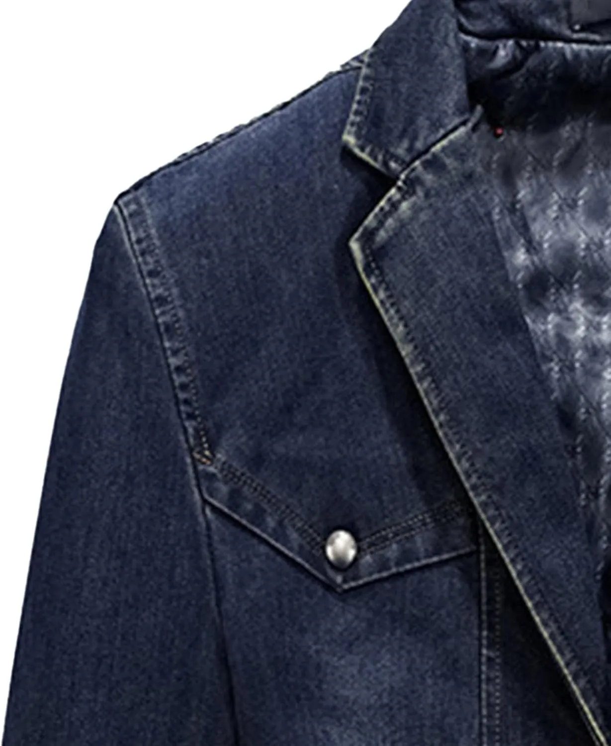 Mens Two Button Denim Suit Jacket Slim Fit Autumn Blazer Sport Coat Lapel Vintage Jean Suits Jackets