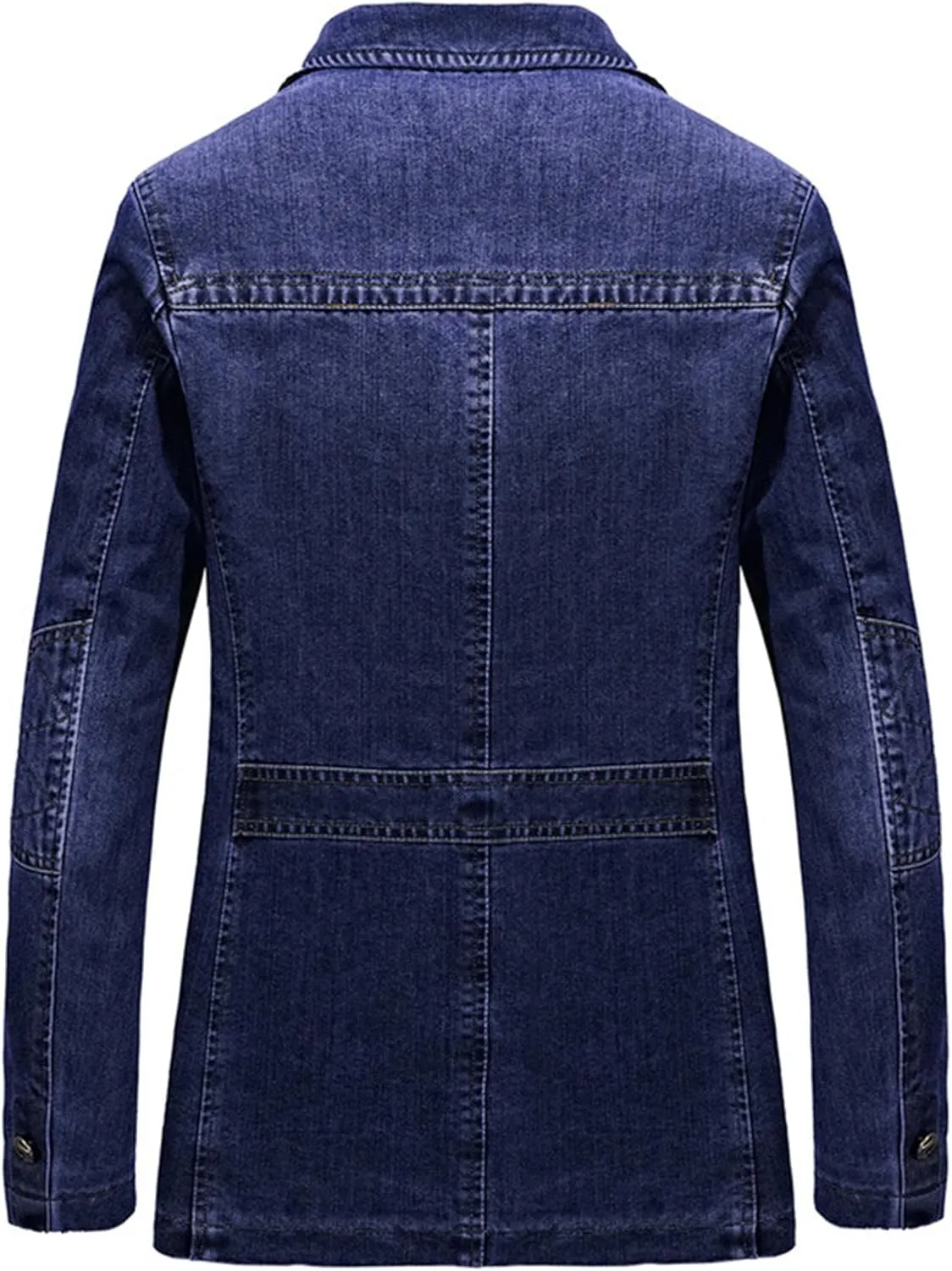 Mens Two Button Denim Suit Jacket Slim Fit Autumn Blazer Sport Coat Lapel Vintage Jean Suits Jackets