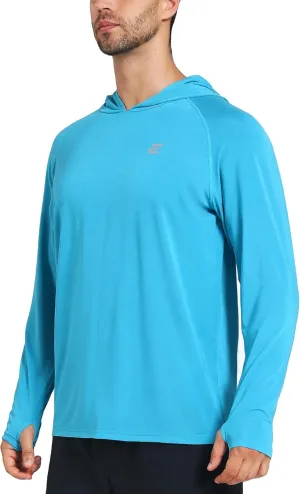 Men's UPF 50  Sun Protection Hoodie Shirts UV SPF Long Sleeve Rash Guard Fishing Swim Shirts Quick Dry