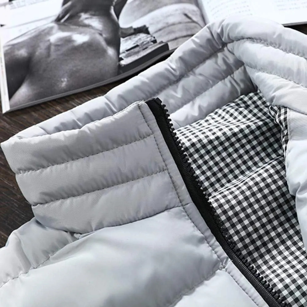 Mens Winter Coats Men Autumn Coat Padded Cotton Vest Warm Hooded Thick Vest Tops Jacket Jackets