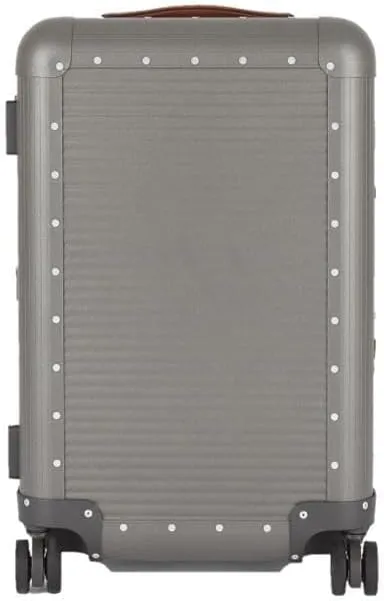 Milano Bank 53, Durable and Luxurious Luggage Made in Italy, 4-wheel Spinner for Smooth Travel, Integrated TSA Lock, Fine Leather Handles, Steel Grey, Check-In 21-Inch