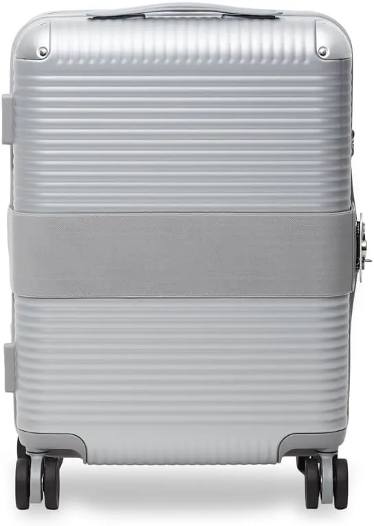 Milano Bank Zip 55, Durable and Luxurious Luggage, 4-wheel Spinner for Smooth Travel, Integrated TSA Lock, Stable and Easy Grip Handles, Glacier Gray, Carry-On 22-Inch