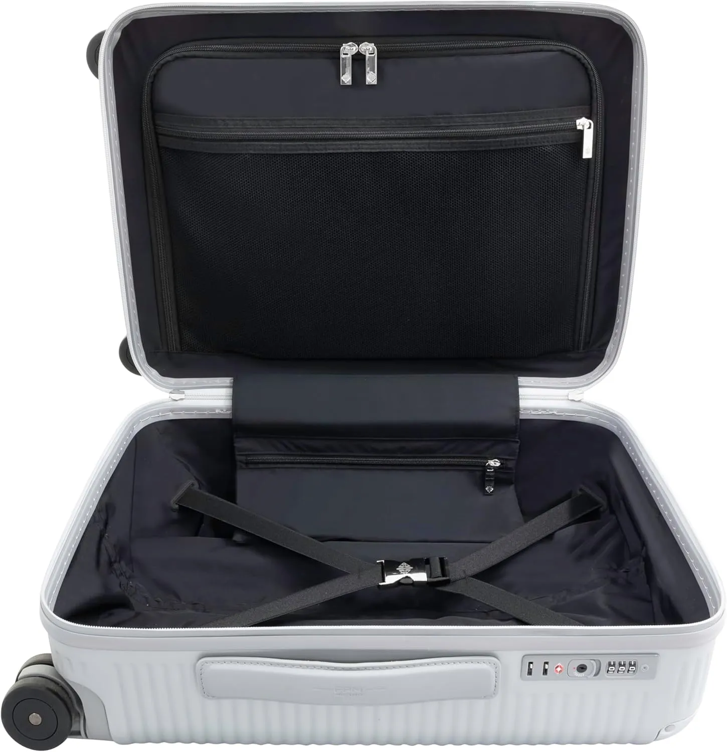 Milano Bank Zip 55, Durable and Luxurious Luggage, 4-wheel Spinner for Smooth Travel, Integrated TSA Lock, Stable and Easy Grip Handles, Glacier Gray, Carry-On 22-Inch