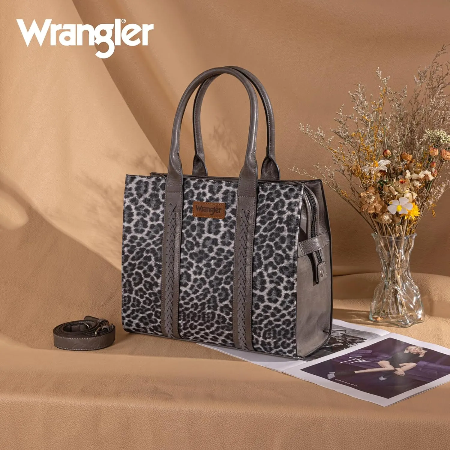 Montana West  Wrangler Purse for Women Large Work Tote Bags with Strap Vintage Top-Handle Handbags