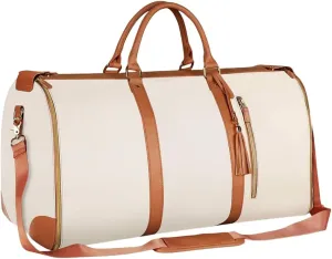 Multipurpose Travel Organizers Bag Convertible Garment Bag Large Capacity PU 1eather Suitcase Suit Bag