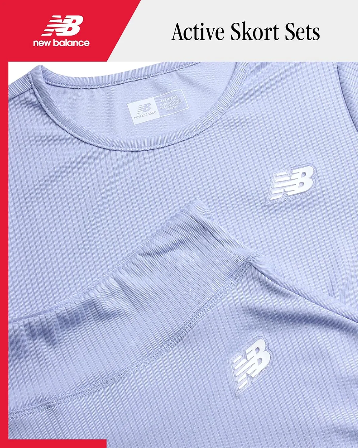 New Balance Girls' Active Skirt Set - 2 Piece Performance Short Sleeve T-Shirt and Athletic Skort for Girls (Sizes: 7-12)