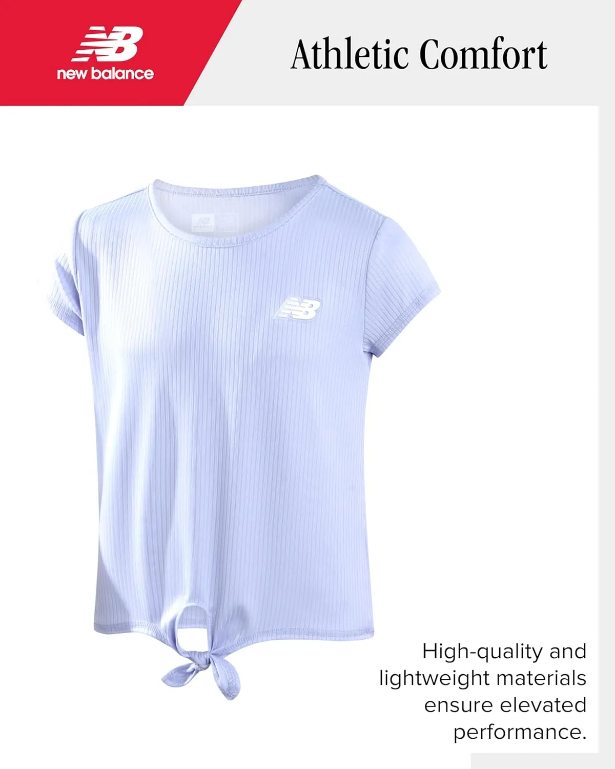 New Balance Girls' Active Skirt Set - 2 Piece Performance Short Sleeve T-Shirt and Athletic Skort for Girls (Sizes: 7-12)