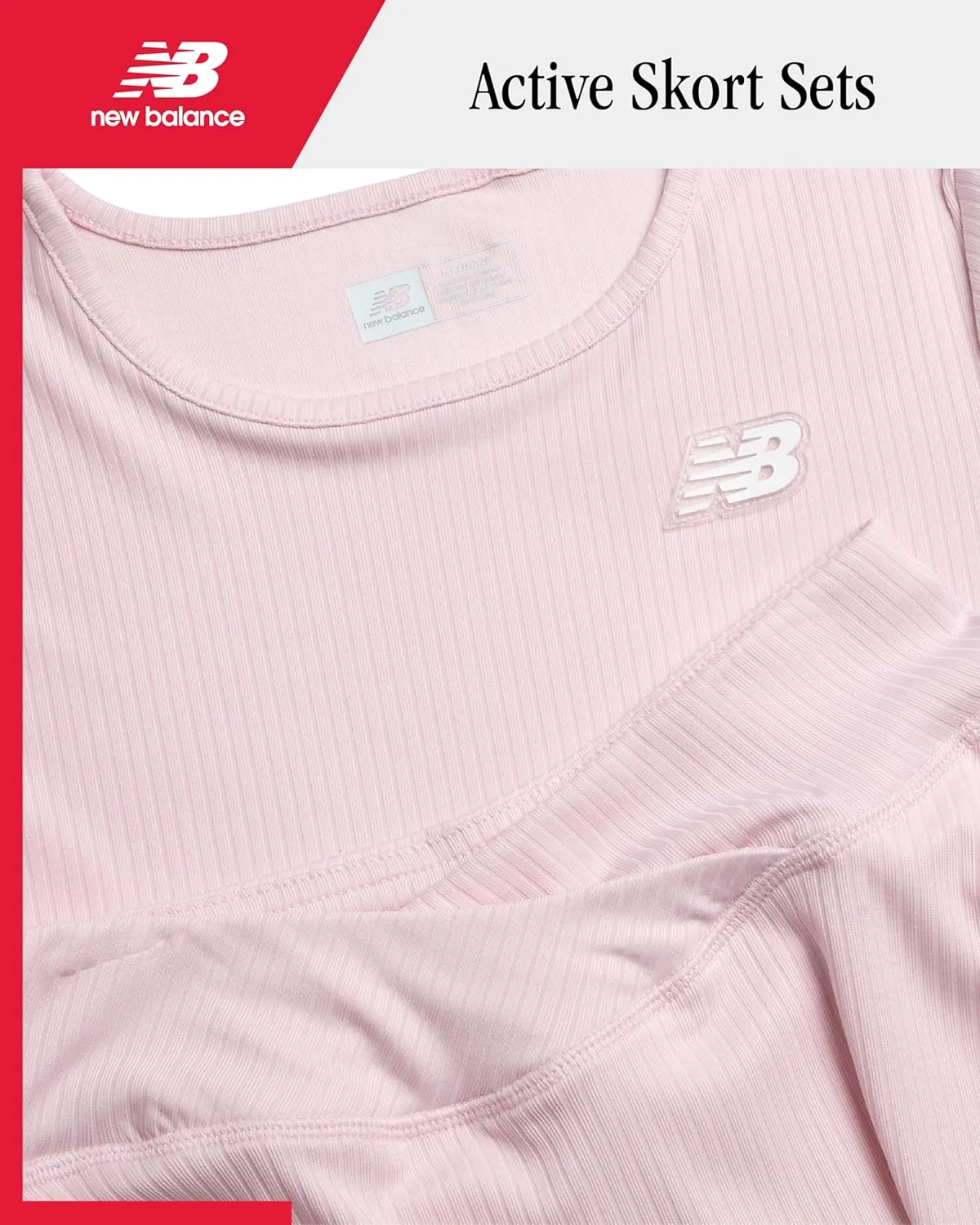 New Balance Girls' Skirt Set - 2 Piece Performance Short Sleeve T-Shirt and Skort (Size: 7-16)